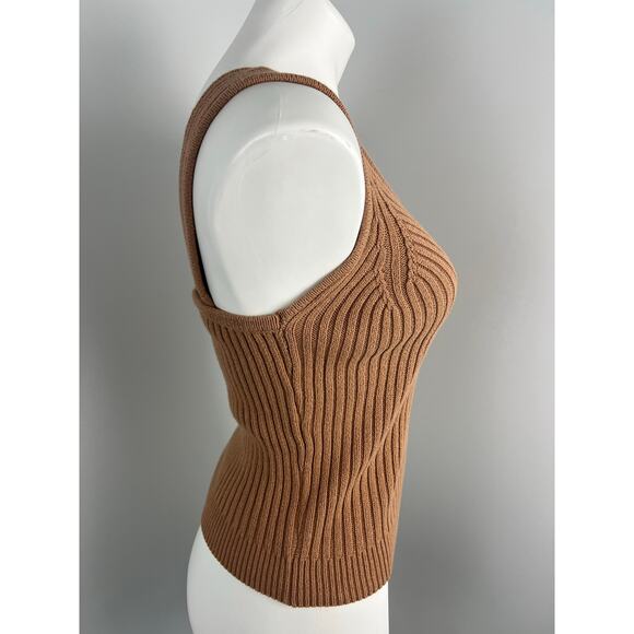 Women's Blu Pepper Knit Sleeveless Top in Brown Small - Picture 2 of 5